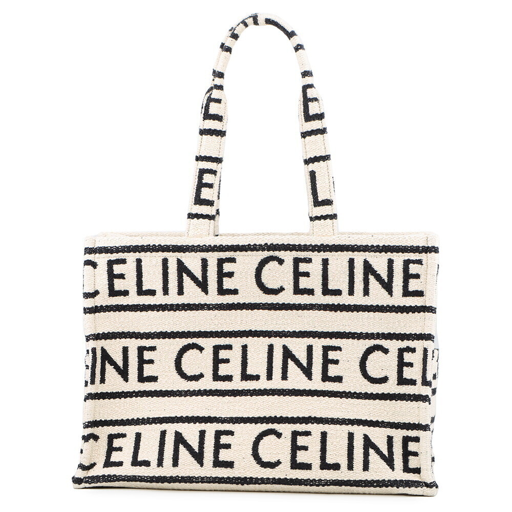 Celine Cabas Thais Tote Bag White Black